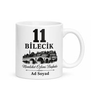 Bilecik Memleket Plakalı Kupa Bardak Hediyelik Özel Tasarım Porselen Hediye