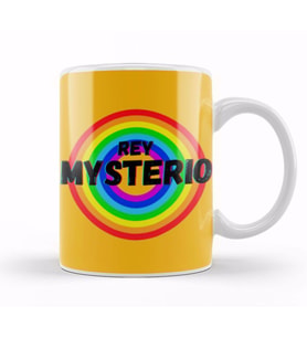 Rey Mysterio   Vintage Retro Rainbow Style Warriors Design Wrestlers Gift Kupa Bardak Porselen