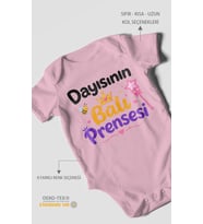 Dayısının Ballı Prensesi Kısa Kollu Bebek Body %100 Pamuk