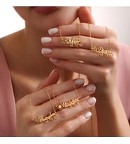 Kişiye Özel Şık Doğum Çiçeği İsim Kolye 925K Gümüş (Gold)