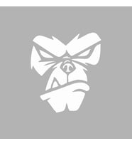 Goril Kafası Sticker Siyah 20x10 CM (Beyaz)