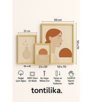 Toprak Tonları Soyut Sanat 4’lü Ahşap Çerçeveli Tablo Seti