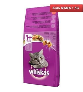 Whiskas Kuru Biftek Ve Tavuklu Kedi Maması 1 Kg AÇIK