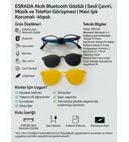 ESRADA Akıllı Bluetooth Gözlük Sesli Çeviri, Müzik ve Telefon Görüşmesi Mavi Işık
