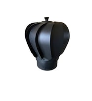 Dorello 20 cm Rüzgar Gülü (Fırıldak Baca Şapkası) – Güçlü Çekiş, Üstün Koruma siyah Dorello