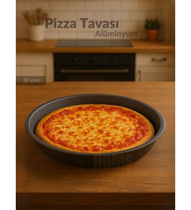 Pizza Tavası Alüminyum Pizza Tepsisi Yapışmaz Lahmacun Pide Tavası 31 Cm