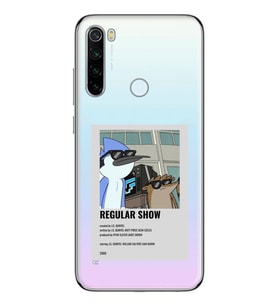 Redmi Note 8 Uyumlu Regular Show Mordecai ve Rigby Desenli Şeffaf Telefon Kılıfı