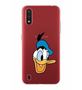 Samsung Galaxy A01  Kapak Donald Duck Tasarımlı Şeffaf Silikon Kılıf
