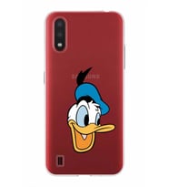 Samsung Galaxy A01  Kapak Donald Duck Tasarımlı Şeffaf Silikon Kılıf