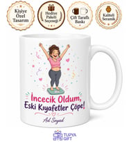 Kilo Veren Arkadaşa İncecik Oldum Eski Kıyafetler Çöpe Kupası Hediye