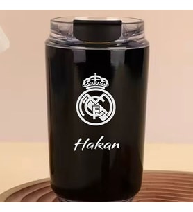 Kişiye Özel Retro Stil 240ml Vakumlu Isı Korumalı Takım Baskılı Termos Kupa (Siyah)
