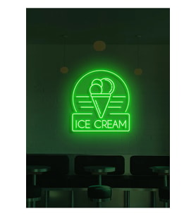 ICE CREAM Yazılı ve Şekilli Neon Tabela