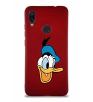 Xiaomi Redmi Note 7 Soft Premier Kapak Donald Duck-A Tasarımlı Silikon Kılıf - Mürdüm (Şeffaf)