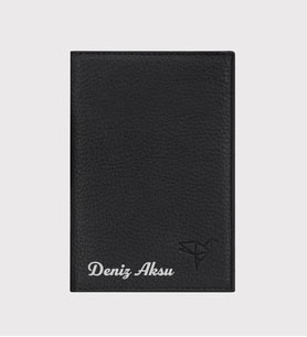 BK Gift Kişiye Özel İsimli Garbalia Hakiki Deri Kartlık ve Pasaport Kılıfı-2  Unisex Çok Bölmeli Seyahat Cüzdanı (Siyah)