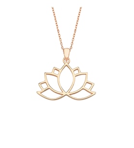 Gümüş Rose Lotus Kolye
