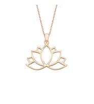 Gümüş Rose Lotus Kolye