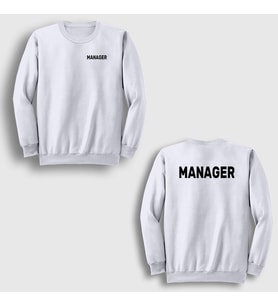 Presmono Unisex Beyaz Yönetici Müdür Manager Sırt Baskılı Sweatshirt 545941tt (Beyaz)