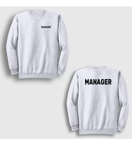 Presmono Unisex Beyaz Yönetici Müdür Manager Sırt Baskılı Sweatshirt 545941tt (Beyaz)