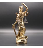 Adalet Terazisi Themis Heykeli – Gold Renkli Dekoratif Biblo Heykel