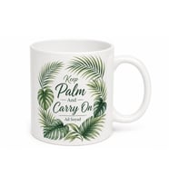 Keep Palm And Carry On Baskılı Palmiye Desenli Tatil Kahve Kupası Hediye Bardak