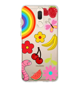 PrintiFy Huawei Mate 10 Lite ile Uyumlu 1mm Slim Fit Water Color 5 Baskılı Şeffaf  Kılıf