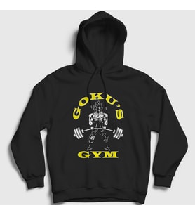 Presmono Unisex Siyah Gym Goku Anime Dragon Ball Kapüşonlu Sweatshirt 235971tt