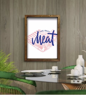 BK Gift Cafe & Bar & Restaurant Konseptli Doğal Masif Ahşap Çerçeveli Tablo-40