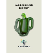 Haki Deri Kemer Aparatlı Çakı Kılıfı