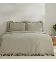 Karaca Home Pure Ruffle %100 Pamuk Çift Kişilik Nevresim Takımı Adaçayı