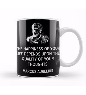 Stoic Happiness Depends On Your Thoughts Quote Marcus Aurelius Kupa Bardak Porselen
