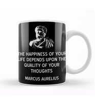 Stoic Happiness Depends On Your Thoughts Quote Marcus Aurelius Kupa Bardak Porselen