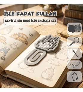 Etamina Anime Hediye Hobi Seti: Ghibli Karakterli Kanaviçe ve Etamin Kitap Ayracı Kiti
