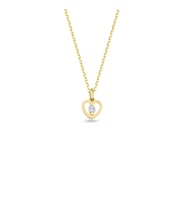 14 Ayar Altın Tek Taşlı Kalp Kolye 1,7 gr