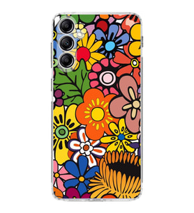 PrintiFy Samsung Galaxy A14 ile Uyumlu 1mm Slim Fit Retro Colors 2 Baskılı Şeffaf  Kılıf