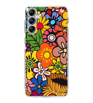 PrintiFy Samsung Galaxy A14 ile Uyumlu 1mm Slim Fit Retro Colors 2 Baskılı Şeffaf  Kılıf