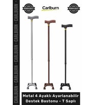 #Baston Ortopedik Medikal Alüminyum Sağlam Metal 4 Ayaklı Ayarlanabilir Destek Bastonu T Saplı