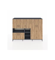 Hyperion Dolap 13 Raflı 7 Kapaklı 220x44x163 Antrasit-Çam/Antrasit