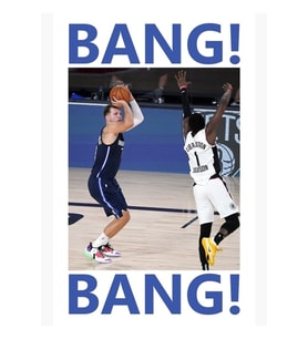 Luka Doncic Playoff Tee Bang Bang Tablo Ahşap Poster Dekoratif