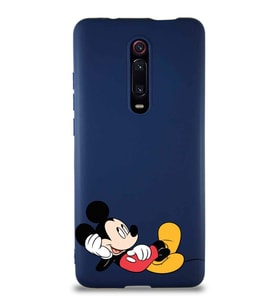Xiaomi Redmi K20 Pro Soft Premier Kapak Mickey Mouse-F Tasarımlı Silikon Kılıf - Lacivert (Şeffaf)