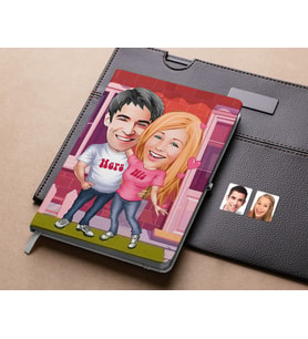 Bk Gift Kişiye Özel Sevgililer Karikatürlü Beyaz Defter-5 , Arkadaşa Hediye , Sevgiliye Hediye