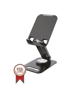 Torima JX-035 Siyah Katlanabilir, Yükseklik Ayarlı Masaüstü Telefon Ve Tablet Standı Metal Tablet / Telefon Tutucu