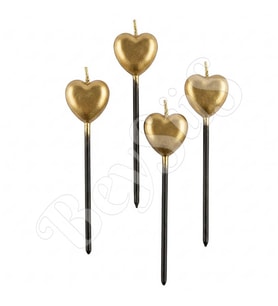 4lü Kalp Mum Gold