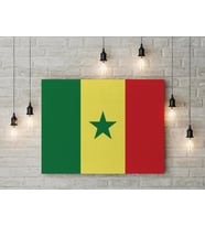 Senegal Bayrağı Kanvas Tablo 40x55cm Dekoratif Tablo