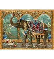 Oryantal Fil Sayılarla Boyama Seti 50x65 cm (Tuvale Gerili)