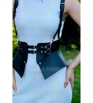 Mulvxbrf Brf02 Elbise, T-Shirt Ve Gömlek Üzeri Deri Şık Kemer Ve Choker Takım - Brf622 (Mulvix)