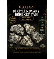 Sertifikalı Doğal Piritli Kuvars Bereket Taşı Ham Kristal 40-60 mm Orta Boy