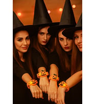 Halloween Cadılar Bayramı Bal Kabağı bileklik ışıklı 3 modlu esnek Her Kola Uyum Sağlar