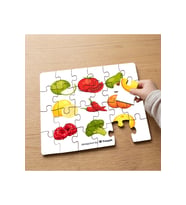 Sebzeler ve Meyveler Tasarımlı 24 Parça Ahşap Çocuk Puzzle MPK0313