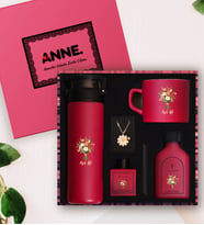 Premium Anneler Günü Hediye Kutusu – Cam Suluk, Fincan, Kolye, Koku Seti - Özel Kutu