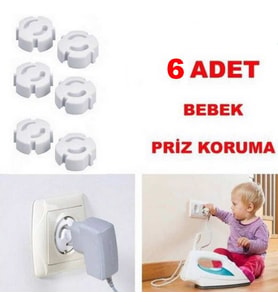 6 Adet Çocuk Kilidi Priz Emniyet Kapağı Kolay Otomatik Kurulum Priz Kapağı Kilidi Priz Emniyet Kilit